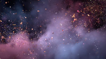 Versatile fireworks backdrop for New Year events.
