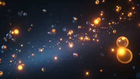 Contemporary digital New Year design with glow.の写真素材