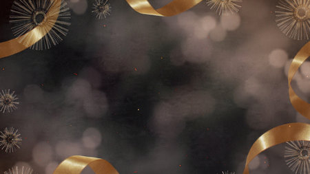 Sophisticated dark New Year background with subtle sparkles and glow.の写真素材