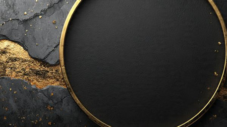 Elegant New Year background with abstract glowing highlights and a deep charcoal color base.の写真素材