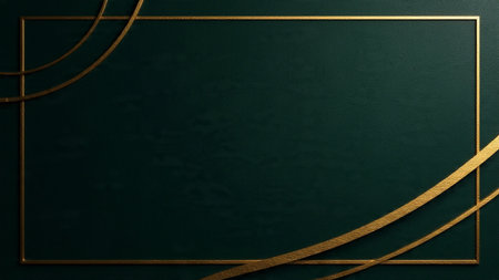 Abstract New Year background featuring fluid golden motion lines on a velvet-black surface.
