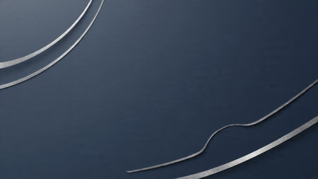Minimal luxury New Year scene with smooth shadows and gentle shimmering particles.