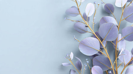 Luxury stage-inspired New Year backdrop with soft gradient ribbons and glowing particles.の写真素材