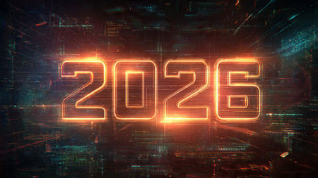 Sophisticated celebration background with floating metallic particles.の写真素材