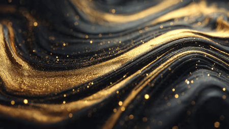 Premium dark wallpaper with shimmering golden details.の写真素材