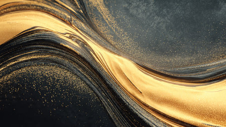 Premium black and gold composition with depth effect.の写真素材