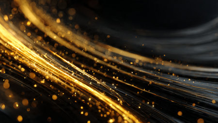 High-end corporate backdrop with golden glow effects.の写真素材