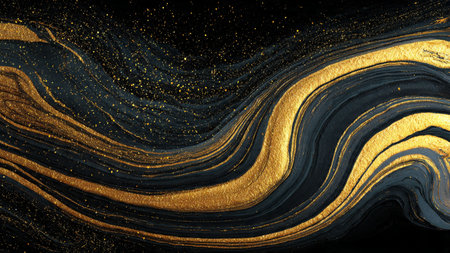 Premium wallpaper with subtle glowing golden accents.の写真素材