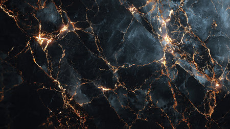 Elegant black gradient with luminous gold streaks.の写真素材