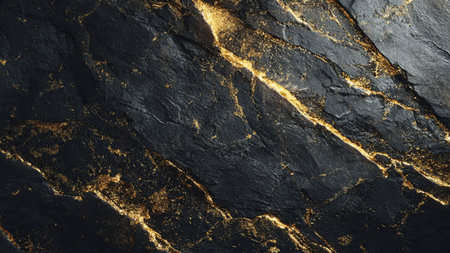 Smooth reflective gold textures over black gradient.の写真素材