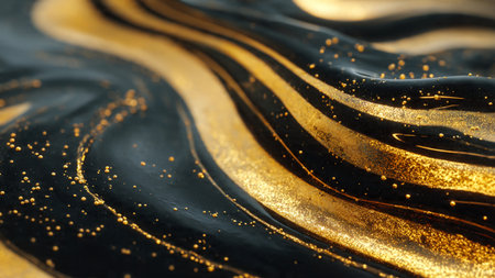 Premium branding background with polished golden waves.の写真素材