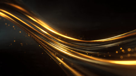 Elegant cinematic scene featuring shimmering gold dust.
