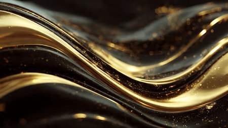 Sophisticated branding backdrop with glowing golden arcs.の写真素材