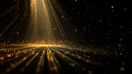 Premium abstract gold motion in ultra-detailed clarity.の写真素材