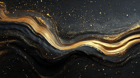 Modern luxury composition featuring metallic gold shine.の写真素材