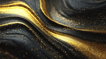 Sophisticated metallic reflections glowing in deep space.の写真素材