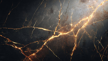 Cinematic branding backdrop with glowing gold arcs.の写真素材