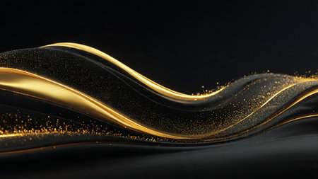 Dramatic luxury background with subtle golden sparks.