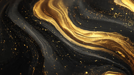 Cinematic luxury texture with glowing metallic veins.の写真素材