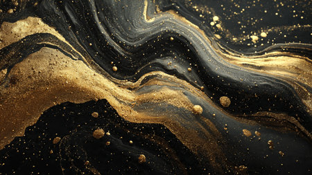 Polished metallic gold accents over elegant dark texture.の写真素材