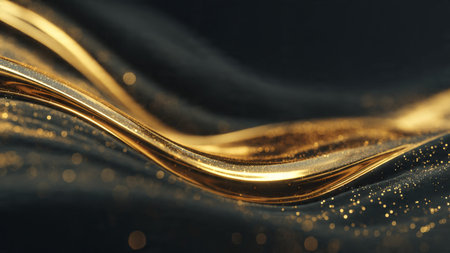 Premium dark wallpaper with shimmering golden details.の写真素材