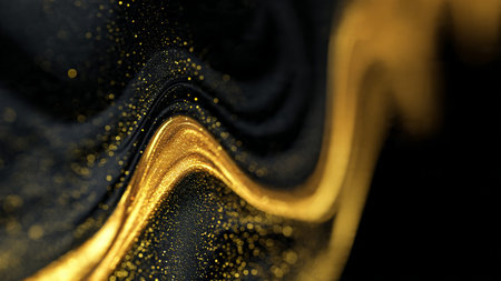Refined black and gold gradient with smooth shine.