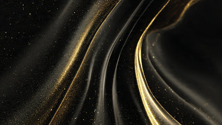 High-end branding backdrop with dramatic gold lighting effects.の写真素材