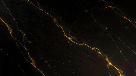 Dark sophisticated layout with smooth golden reflections.