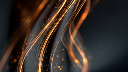 Luxury branding background with luminous metallic accents.の写真素材