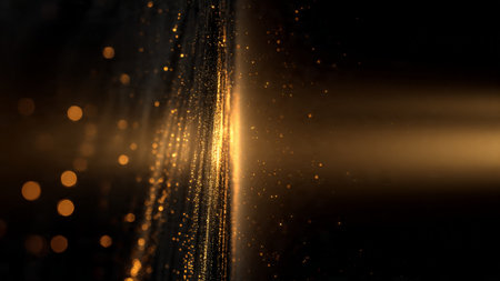 Modern abstract gold glow effect on dark texture.