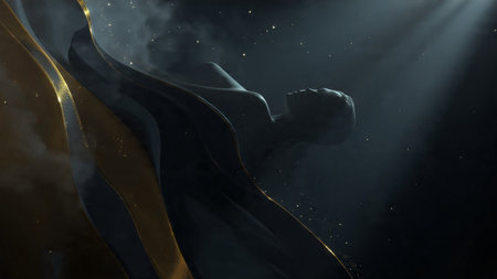 Sophisticated abstract background with radiant gold shine.の写真素材