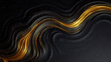Luxury theme with fluid gold motion and soft glow.