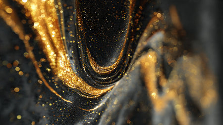 Modern abstract background with sparkling golden highlights.