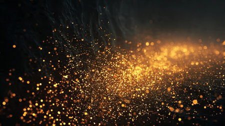 Sophisticated abstract wallpaper with radiant golden glow.の写真素材