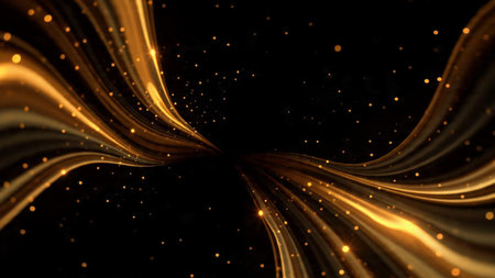 Sophisticated metallic gold design with dramatic shadows.の写真素材