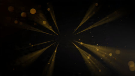 Premium black and gold composition with depth effect.