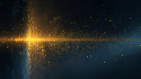 Premium metallic gold arcs glowing across black gradient.
