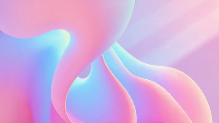 Soft curved shadow on clean minimal backdropの写真素材