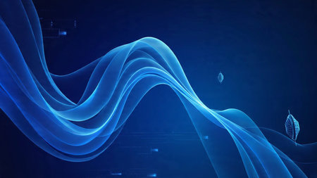 Futuristic digital tunnel with glowing data lines