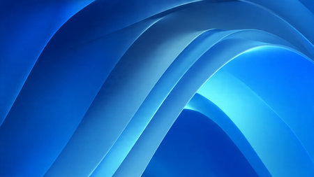 Falling digital blue particlesの写真素材