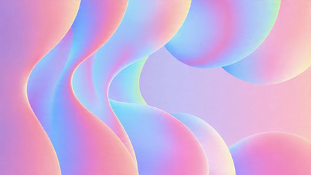 Pastel abstract flowing waves with smooth curves, elegant design
