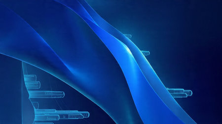 Futuristic digital tunnel with glowing data lines