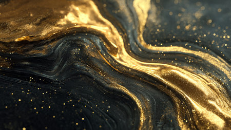 Rich royal violet background accented by glowing gold waves and atmospheric lighting.