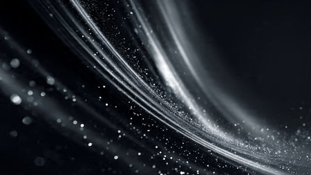Refined platinum streak design over dramatic black backdrop with premium luxury aesthetic.
