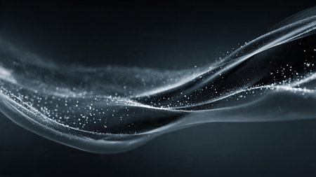 Modern luxury navy and rose gold abstract scene with fluid metallic waves, elegant highlights and...