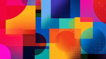 abstract colorful background with geometric shapes and copy space for your text