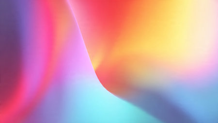 abstract background with rainbow colors and curved ribbed paper in it