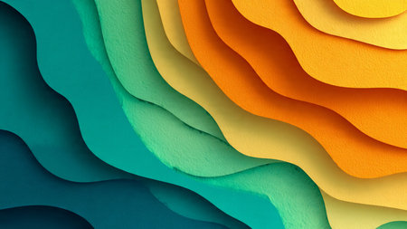 Paper art background. Abstract wavy paper cut shapes. 3d render