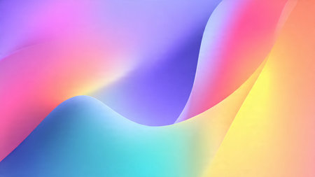 abstract colorful background with wavy lines, 3d render illustration