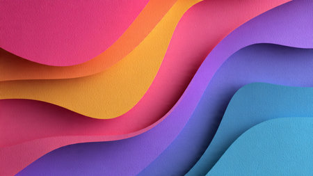 Colorful paper cut background. Abstract paper art background. 3d rendering.